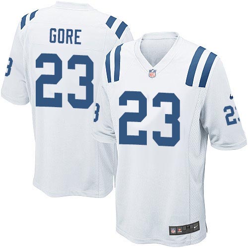 Men's Game Frank Gore Nike Jersey White Road - #23 NFL Indianapolis Colts